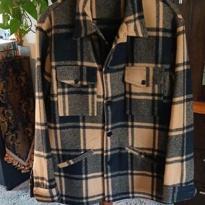 Pendleton Black and Tan Plaid Wool Jacket